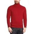 thumbnail image 3 of Arthur Black Men's Solid Red Pullover Cotton Blend Turtleneck Sweater Shirt, 3 of 4