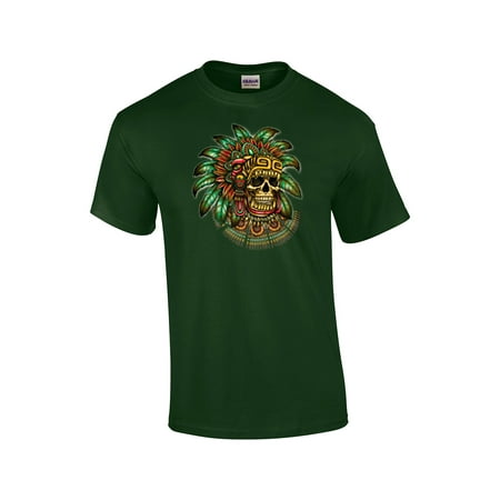 Warrior Skull T-shirt - Aztec Warrior Skull T-Shirt