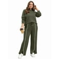 thumbnail image 3 of Lounge Sets for Women 2 Piece Fall Outfits Wide Leg Pants Matching Sets Womens Clothing Khaki XS, 3 of 6