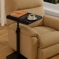 thumbnail image 4 of Adjustable End Table for Couch, 360° Swivel C Shaped Side Table with Height Adjustment, Sofa & Bedside Table for Laptop Use, Working & Reading, TV Tray Alternative, Space Saving, Folding Side Tables, 4 of 9