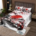 thumbnail image 2 of Erosebridal Red Sun Coverlet Set Queen, Flower Tree Bedding Set, Mount Fuji Room Decor 3-Piece, 2 of 5