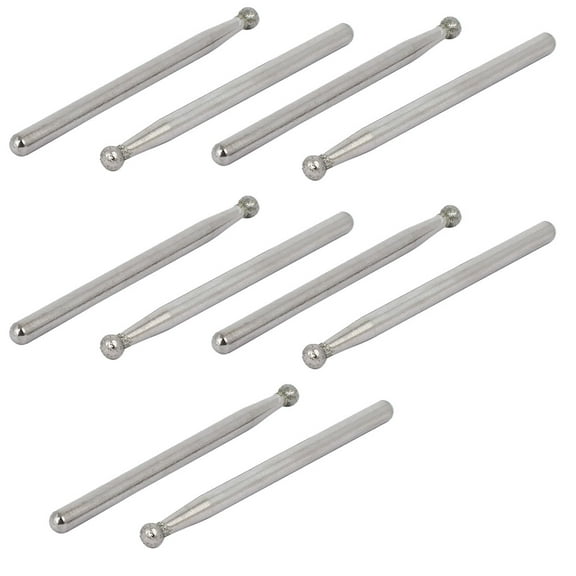 3mm 1/8" Shank 3mm Dia Diamond Head Ball Shaped Grinding Mounted Point Bit 10pcs