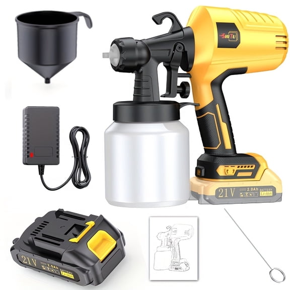 Wireless Battery-Powered Paint Sprayer Gun - High-Voltage Spray Paint Machine for Furniture/Cabinets/Fences/Walls/Doors/Chairs, Household Painting Tool