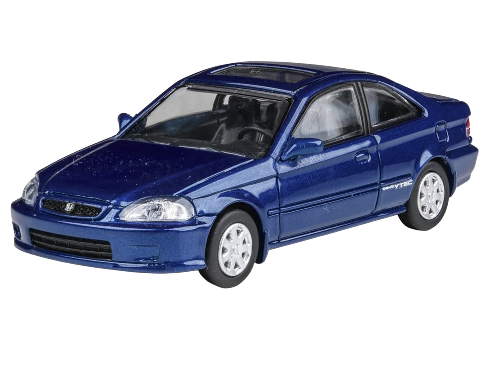 1999 Honda Civic Coupe Electron Blue Pearl Metallic with Sunroof 1/64 Diecast Model Car by Paragon