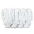 thumbnail image 2 of Carter's Baby Unisex 4-Pack L/S Bodysuits - white, newborn (Newborn), 2 of 3