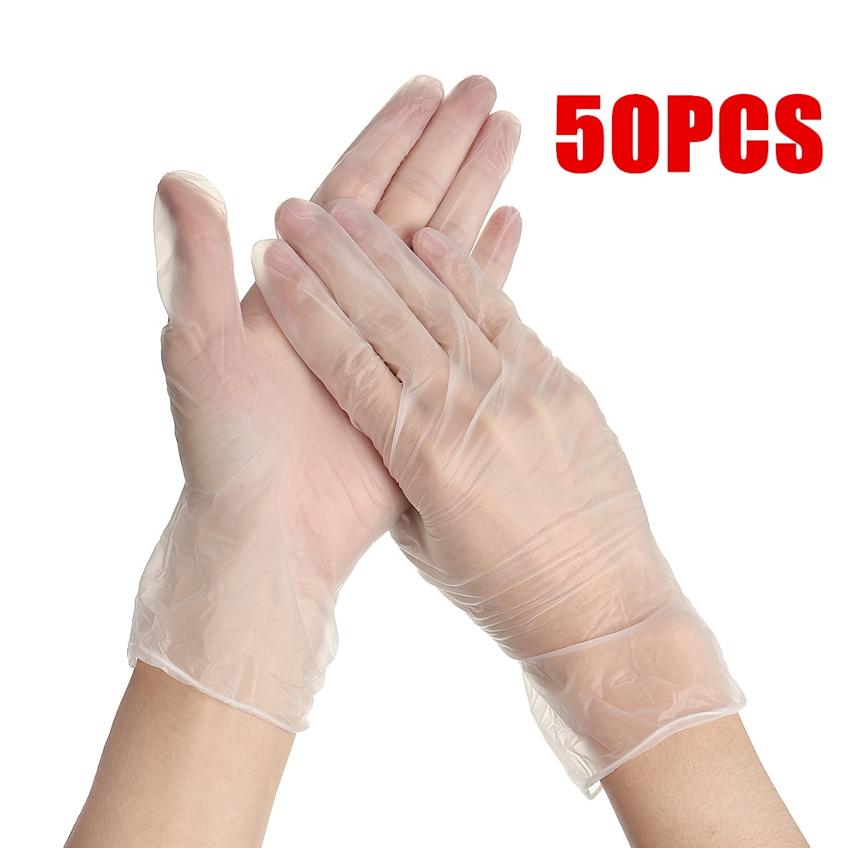 50PCS Food Grade PVC Disposable Safety Thicken Gloves For Food Medical