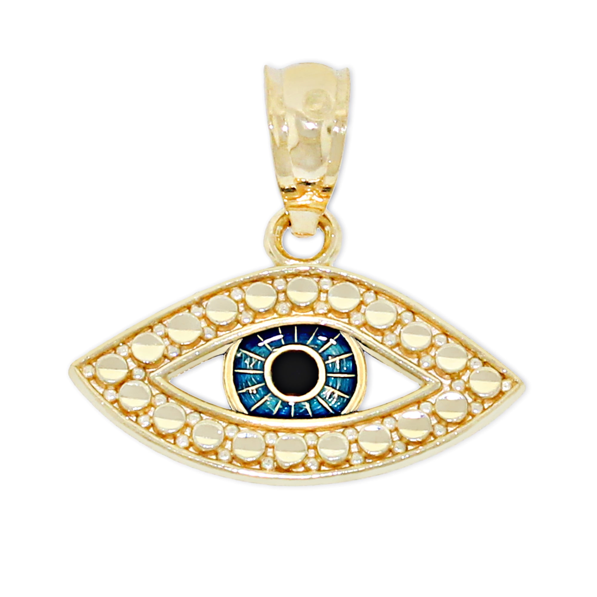 Charm America Gold Evil Eye Charm Enamel 10 Karat Solid Gold
