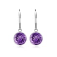 thumbnail image 2 of Gem Stone King 8.00 Ct Beautiful 925 Sterling Silver Purple Amethyst Leverback Dangle Earrings, 2 of 5