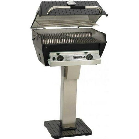 Combination Gas Grill - Broilmaster R3bn Infrared Combination Natural Gas Grill On Stainless Steel Patio Post