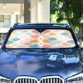 thumbnail image 4 of Yayeee Car Windshield Sun Shade Universal Fit Front Visor Protector, Pink Abstract Pattern, 4 of 8