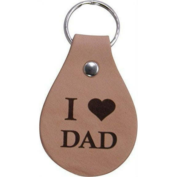 I Love DAD Leather Key Chain - Great Gift for Father's Day Birthday or Christmas Gift for Dad Grandpa Papa Husband