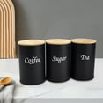 thumbnail image 3 of Food Storage 3 Coffee Tea Container Set Metal Kitchen Jar Set with Airtight Lids for Home Organizing and Countertop Décor, 3 of 3