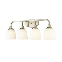 Open Box Millennium Lighting Alberta Vanity Light with Frosted Glass Shades 4 Light - Modern Gold