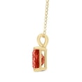 thumbnail image 3 of TimeLess Classics Emerald Cut Garnet Solitaire Pendant Necklace in 14K Yellow Gold - 7x5MM, 3 of 5