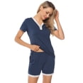 thumbnail image 2 of Purcoar Womens Pajama Sets 2 Piece Short Sleeve Pajamas Loungewear Sleepwear V Neck Tops with Shorts, 2 of 4