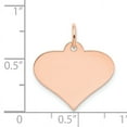 thumbnail image 2 of Beautiful 14k Rose Gold Plain .018 Gauge Engraveable Heart Disc Charm, 2 of 2