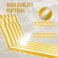 thumbnail image 2 of Chaise Lounge Cushions for Outdoor Furniture, Waterproof 72 x 21Inch Patio Lounge Cushion with Ties, 3 inch Thicks Patio Lounge Chair Cushion Replacement（yellow white,2pcs), 2 of 6