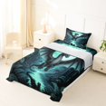 thumbnail image 5 of Homewish Magic Dragon Twin Sheets,Moon Print Bedding,Green,3pcs,1 Fitted Sheet and 1 Pillowcase, 5 of 6