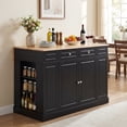 thumbnail image 4 of Gymax Kitchen Island Table w/ Storage Cabinet and Drop Leaf, 4 of 10