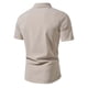 thumbnail image 3 of pstuiky camisetas de hombre, Camiseta de manga corta para hombre, color liso, con solapa y botones, a la moda camisetas de hombre l, 3 of 5