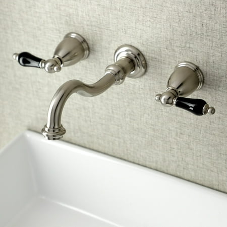 Kingston Brass Duchess Two-Handle Wall Mount Bathroom Faucet Brushed Nickel Brushed