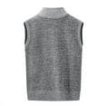 thumbnail image 6 of FRSASU Mens Full Zip Sweater Fleece Vest, Sherpa Lined Stand Collar Warm Vests with Pocket Gray, 6 of 6