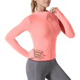 thumbnail image 2 of Clearance under 10$ Sevevn New Long-sleeved Round-neck Zipper Yoga Sun-protective Jacket For Women Early Access Deals Pink M, 2 of 6