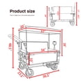 thumbnail image 4 of Folding Garden Carts 3-in-1 Folding Wagon Cart with Bench Seat & Canopy & Storage, 500lbs Heavy-Duty, 180L Capacity, All-Terrain Wagon for Camping, Beach, Sports, & Garden, Black,Heavy Duty Garden Ca, 4 of 4
