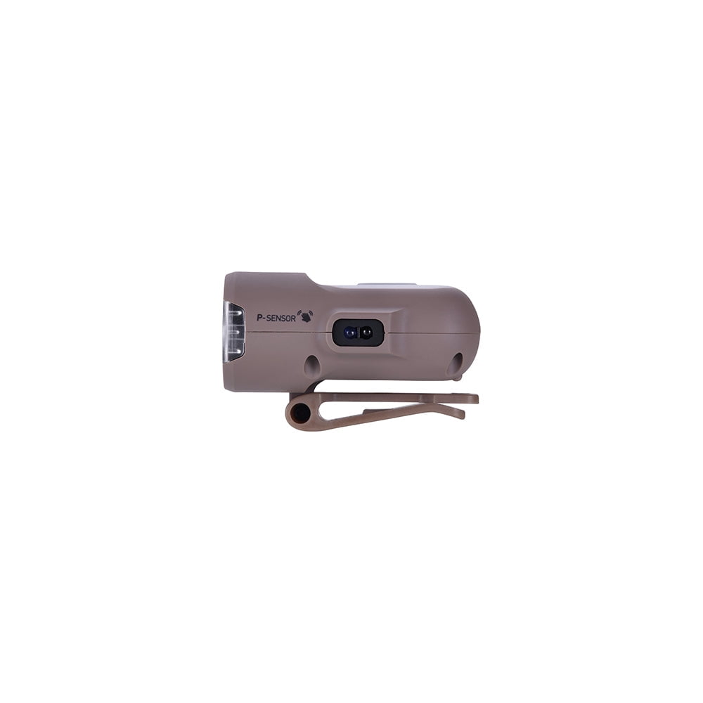 Claymore Capon 120H (Tan) - LED Rechargeable Clip-On Cap Headlamp, Lightweight Hat Light for Camping, Running, Hiking, Emergency & Industrial Use, Waterproof, USB-C, Up to 45 Hours of Battery Life.