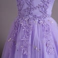 thumbnail image 5 of IBTOM CASTLE Kids Girls Long Communion Princess Dresses Flower Pageant Party Wedding Floor Length Dance Evening Gowns 5-6 Years Purple, 5 of 8