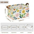 thumbnail image 7 of Yayeee Foldable Storage Basket for Shelves with Handles Set of 2 Waterproof Cloth Bins, Retro Yellow Floral, 7 of 7