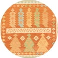 thumbnail image 1 of Ahgly Company Indoor Round Abstract Chrome Gold Yellow Southwestern Area Rugs, 4' Round, 1 of 6