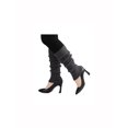 thumbnail image 3 of INSPIRE CHIC Women's Ruffled Cuff Over Knee Length Ribbed Knitted Leg Warmers Dark Gray, 3 of 6