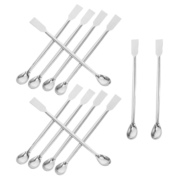 Tineasur 12-Piece Stainless Steel Lab Mixing Spoons Double-Ended Sampling Scoops Thickened Design