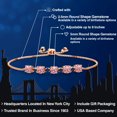 thumbnail image 2 of Gem Stone King 18K Rose Gold Plated Silver Pink Lab Grown Diamond and Blue Sapphire Bracelet for Women | 2.74 Cttw | Gemstone April Birthstone | Round 5MM, 2 of 5