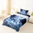 thumbnail image 5 of Erosebridal Cartoon Animal Unicorn Twin Sheet Sets,Galaxy Starry Night Bedding For Kids Girls 3 Pieces, 5 of 6