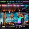 thumbnail image 6 of Portable Bluetooth Speaker, 20W Stereo Sound Outdoor Speakers, Party Speaker with 8 RGB Light, IPX5 Waterproof, 20H, TWS Pairing, 5 Playback Modes for Home Party/Beach/Camping Essentials/Gifts, 6 of 10