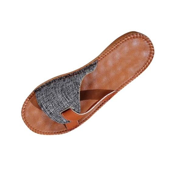 RUIYANQI Women's Casual Peep Toe Slide Sandals Woven Fabric Strap Slip On Shoes Trendy Fashion Summer Beach Footwear Comfortable Flat Heel Design for Outdoor Daily Wear Breathable Material