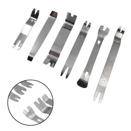 

6Pcs Trim Removal Tool Car Trim Puller Steel Pry Fastener Remover Metal Crowbar
