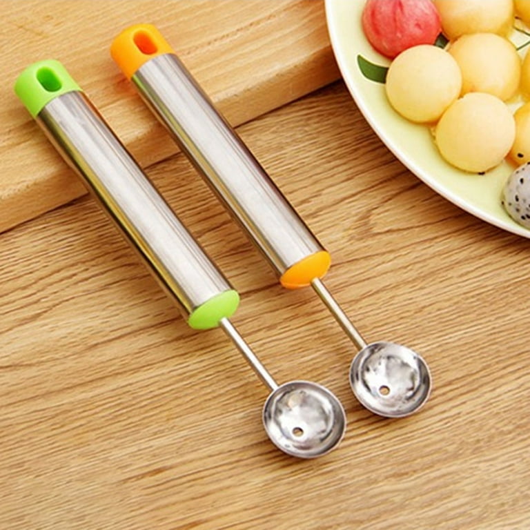 Manunclaims Melon Baller Scoop, Portable Stainless Steel Caterpillar Shape Fruit Salad Scoop Spoon with Comfortable Handle Perfect for DIY Watermelon,Fruits,Ice