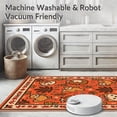 thumbnail image 5 of ODIKA 8'x10' Machine Washable Non-Slip Area Rug, Magical Woodland Critters Stitch Canvas Artwork High Traffic Rug, Orange, 726175, 5 of 5