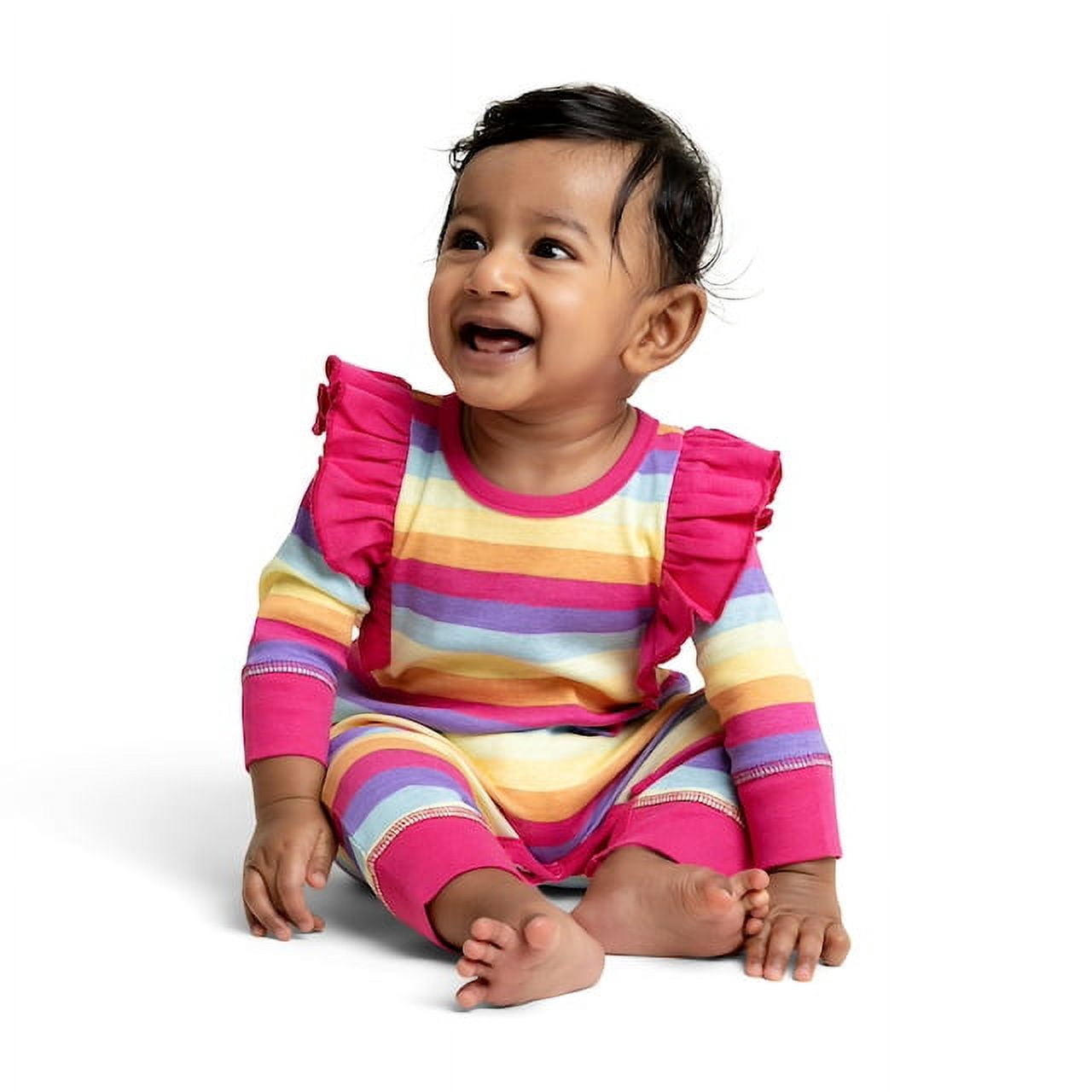 Paris Hilton x Monica + Andy Organic Cotton Double Ruffle Romper, Sizes Newborn-24 Months