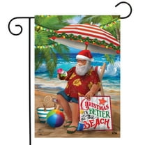 Briarwood Lane Beach Time Santa Christmas Garden Flag