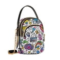 thumbnail image 7 of FORMRS Crossbody Bag for Women Quilted Travel Shoulder Cell Phone Purse with Chain Strap Handbag, White Doodle Pattern, 7 of 7