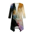 thumbnail image 4 of QATAINLAV Cardigan for Women Plus Size Loose Cover Up Kimonos 2024 Summer Lightweight Casual Hem Shawl 3/4 Sleeve Graffiti Print Duster Cardigans Best Sales Today Multicolor XXL, 4 of 6