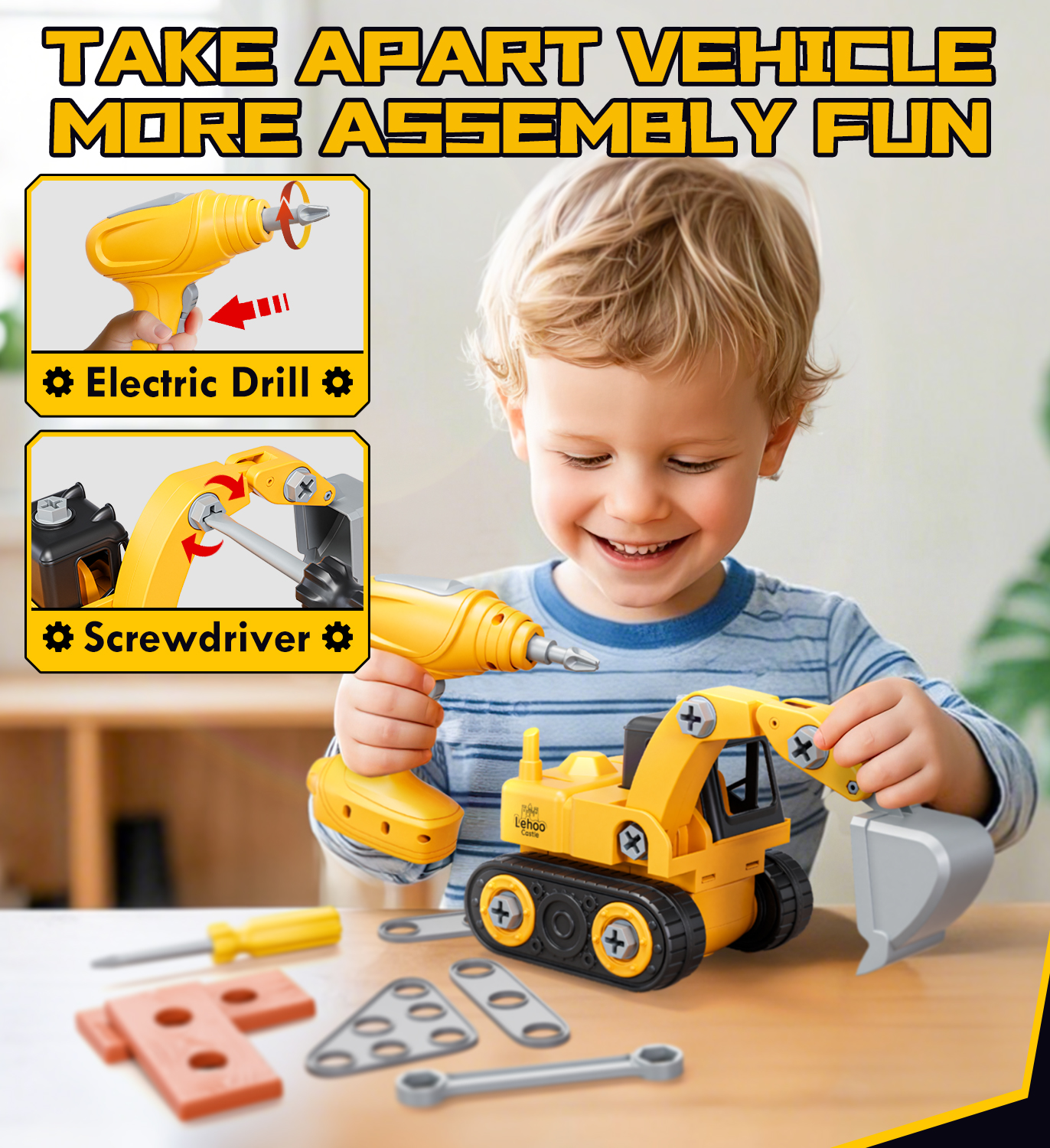 KWANITHINK 36-Piece Kids Tool Set with Electric Drill photo 3