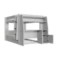 thumbnail image 5 of Harper & Bright Designs Full Size Bunk Bed with Desk and Storage, Space-Saving Wooden Bunk Bed with Bookshelves & Trundle, Gray, 5 of 10