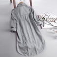 thumbnail image 5 of Yuanlong Womens T-Shirts Striped Long Sleeve Curved Hem Button Front Tshirts Loose Lady Tunic Outwear Spring Casual Tops, 5 of 8