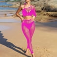 thumbnail image 2 of Sexy Lingerie Sets for Women Valentine Off Shoulder Long Sleeve Halter Tops Deep V Mesh Pant Bodycon Boudoir Set, 2 of 5