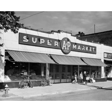 Facade of a supermarket A&P Supermarket Ridgewood New Jersey USA Stretched Canvas -  (24 x
